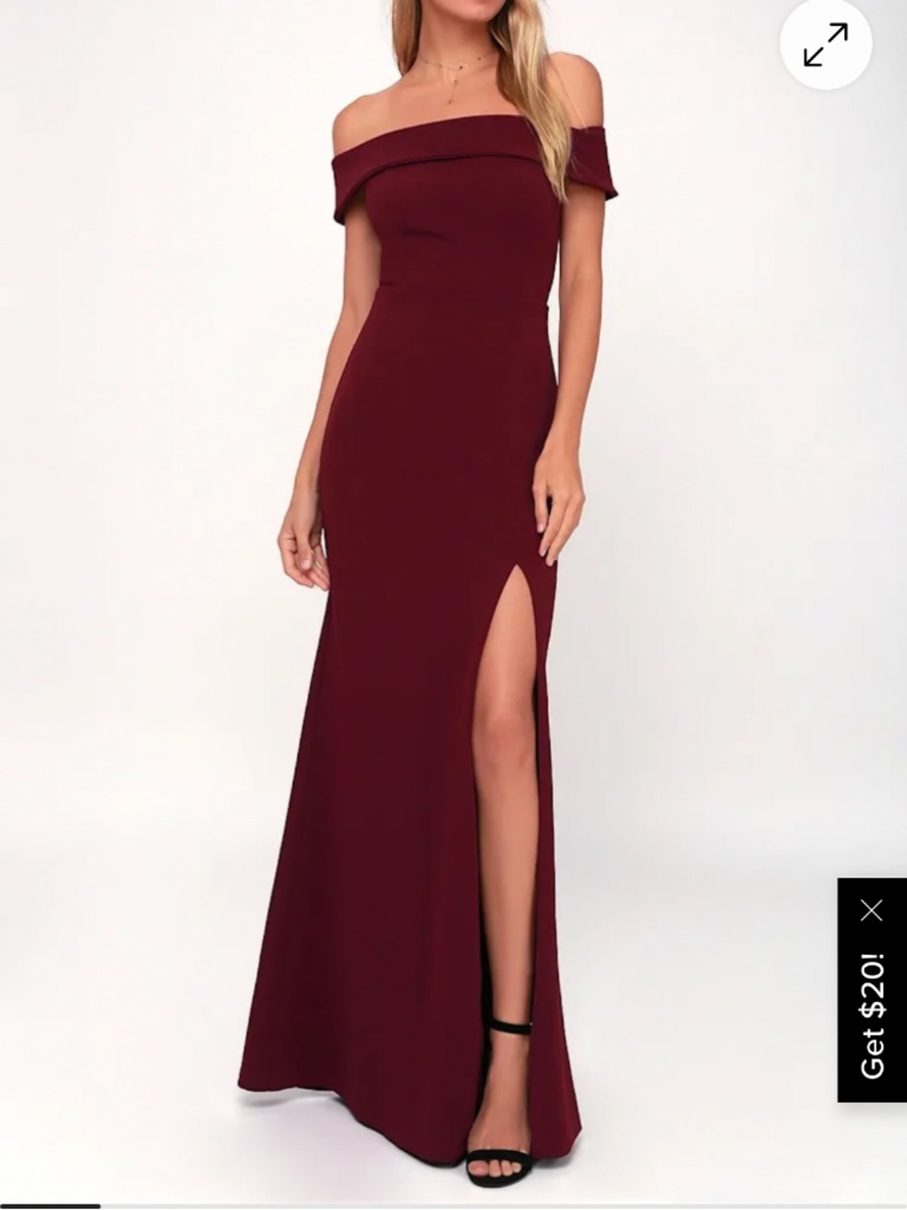Aveline Burgundy Off-the-Shoulder Maxi Dress